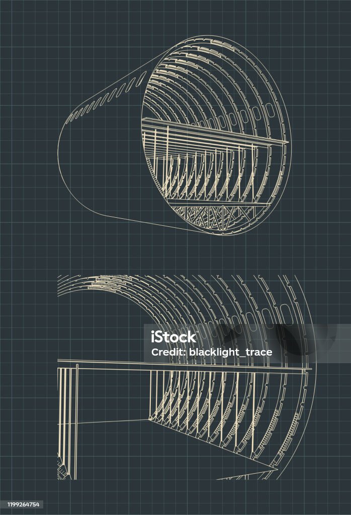 Rectangular Fuselage Shape Airplane Fuselage Section Blueprint Stock Illustration - Download Image ...