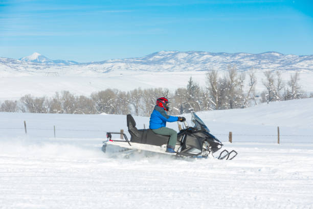 istock Driving snowmobile in Colorado 1199266405