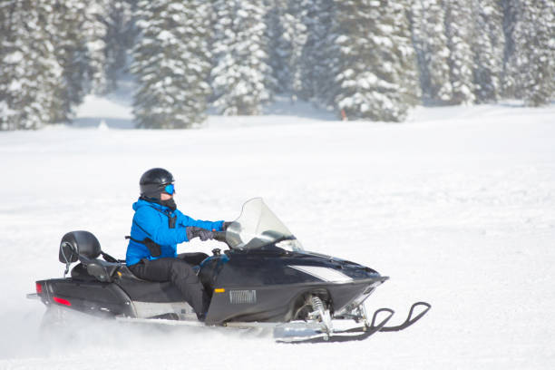 istock Driving snowmobile in Colorado 1199266457