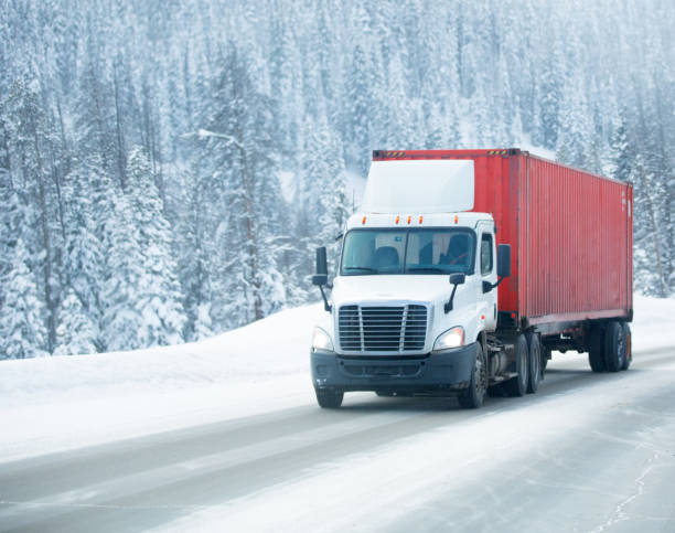istock Semi-truck on winter 1199266928