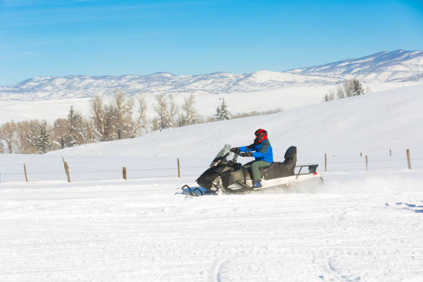 istock Driving snowmobile in Colorado 1199266980