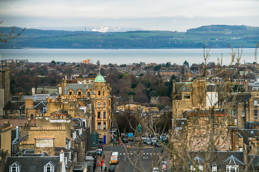 Cityscape of Edinburgh at Frederick street, viewd from castlehill, Scotland