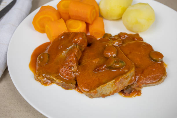 tongue with carrot and potato
