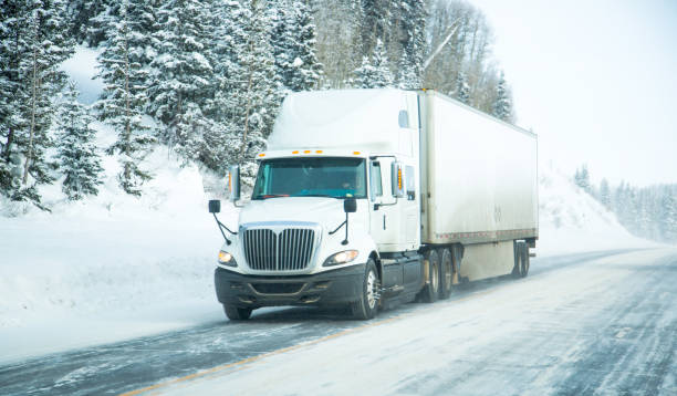 istock Semi-truck on winter 1199268557