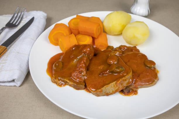 tongue with carrot and potato