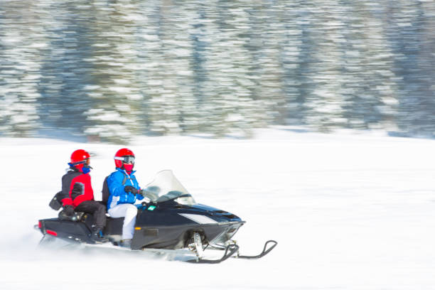 istock Driving snowmobile in Colorado 1199268911