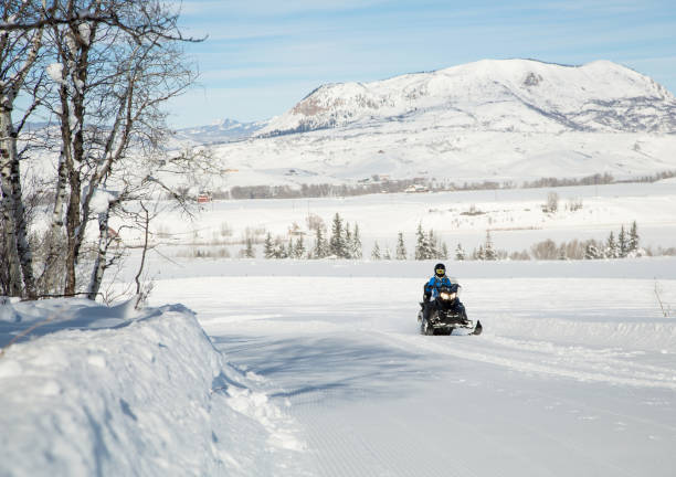 istock Driving snowmobile in Colorado 1199269073