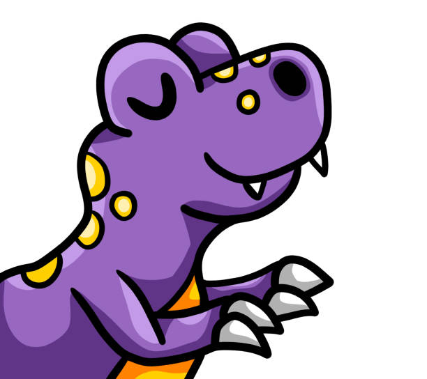 Adorable Purple T Rex Stock Illustration - Download Image Now - Dinosaur,  Purple, Cartoon - iStock