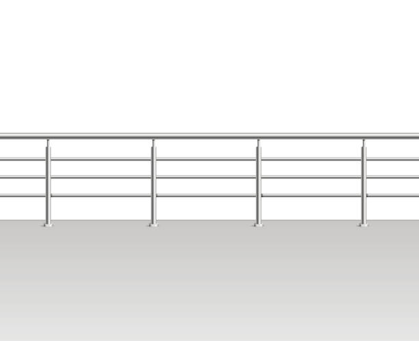 istock Realistic Detailed 3d Metal Modern Balcony or Terrace. Vector 1199272322