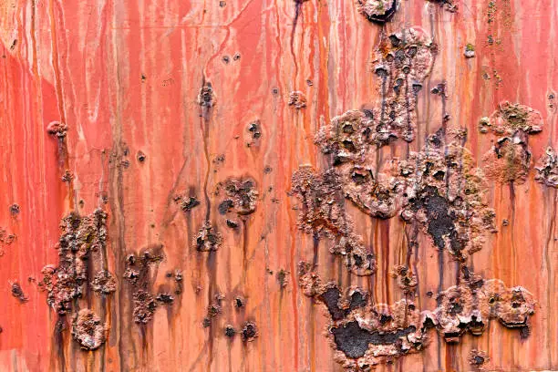 Red Metal rusty texture background rust steel with red orange paint. Industrial metal texture. Grunge rusted metal texture, rust background.