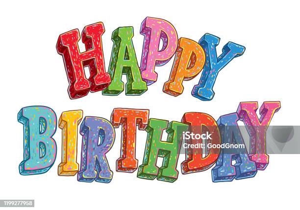 Happy Birthday Letters Stock Illustration - Download Image Now - Birthday, Web Banner, Text