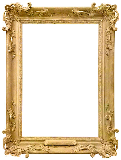 istock Golden vintage frame isolated on white background (All clipping paths included) 1199278347