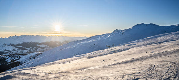 istock Snowy Landscape With Mountains On Sunny Winter Day 1199280445