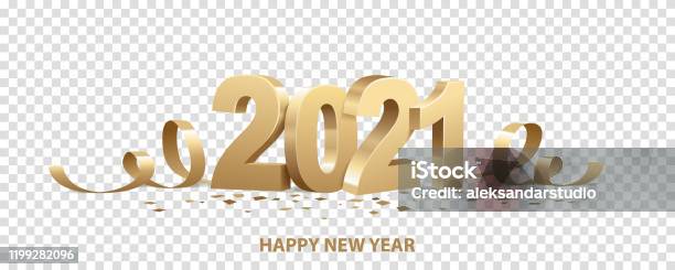 Happy New Year 2021 Stock Illustration - Download Image Now - 2021, New Year's Eve, Three Dimensional