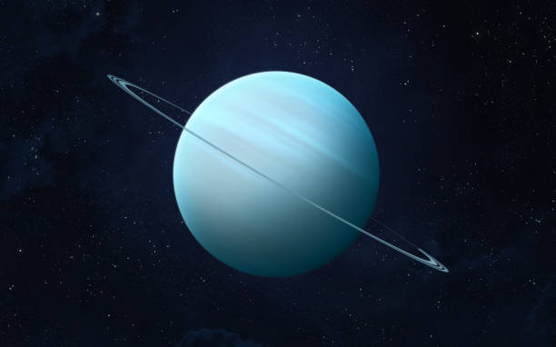 Planet Uranus. View of planet Uranus from space. Space, nebula and planet Uranus. This image elements furnished by NASA. light blue photos stock pictures, royalty-free photos & images
