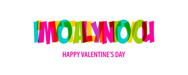 istock Valentine Day quote rainbow text in bright color. 1199283785