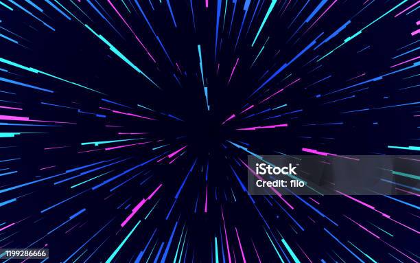 Space Blast Abstract Background Stock Illustration - Download Image Now - Striped, Speed, Space Exploration