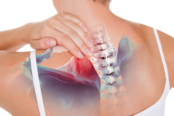 Woman having back pain