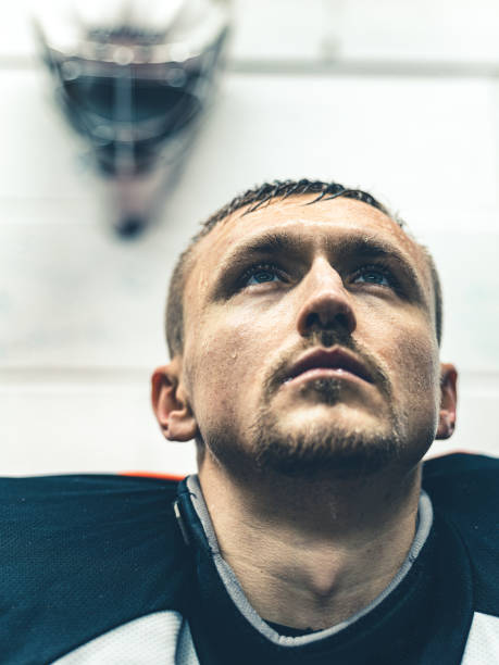istock Pro Hockey goalie after the training 1199287368