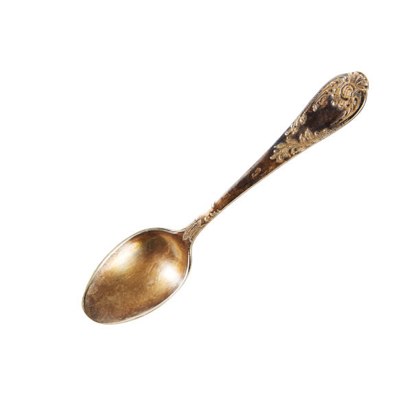 istock Silver old vintage tablespoon on a white background 1199289251