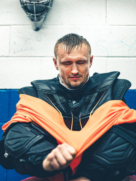 istock Pro Hockey goalie after the training 1199291642