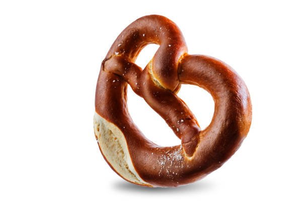 istock Pretzel with salt on a white isolated background 1199292466