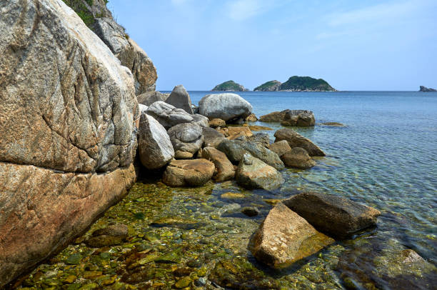 istock Sea coast with clear water. 1199292902