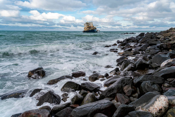 Sunken ship in istanbul black sea