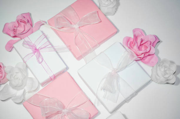 istock Gift box presents soft pink party elements for background 1199295066