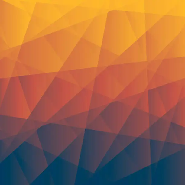Vector illustration of Abstract geometric background - Polygonal mosaic with Orange gradient
