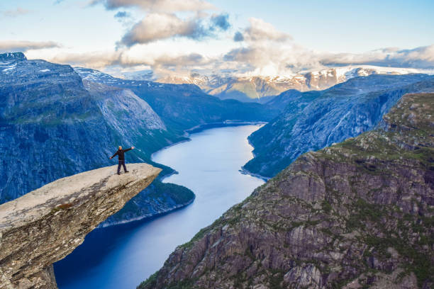istock The tourist on the Trolltunga, Norway. 1199303527