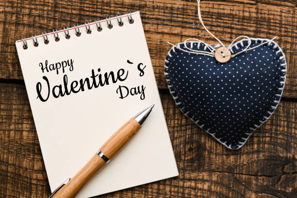 istock Happy Valentine`s Day message. Text on spiral notepad