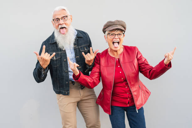 Happy Senior Couple Having Fun Together Outdoor Retired Man And Woman  Celebrating Crazy Moments Elderly People Lifestyle And Love Relationship  Concept Stock Photo - Download Image Now - iStock