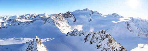 istock View from Pitztal glacier into the high alpine mountain landscape with Wildspitze summit in winter with lots of snow and ice, Austrian Alps in Tirol Austria 1199312867