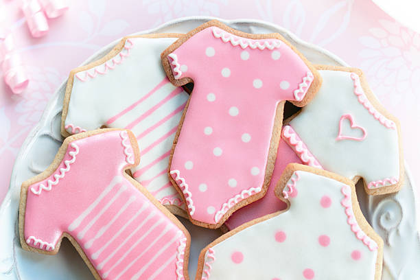 Babyshower cookies  white sugar cookie stock pictures, royalty-free photos & images