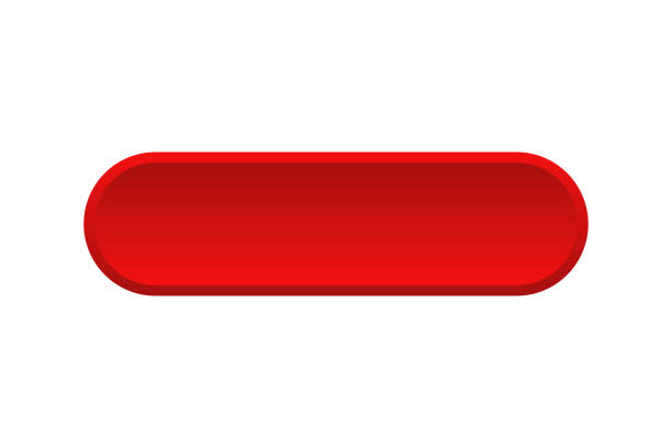 ilustrações de stock, clip art, desenhos animados e ícones de vector red buttons isolated. blank red menu button. click icon vector. subscribe button icon. round button. red button. - shape rectangle chrome interface icons