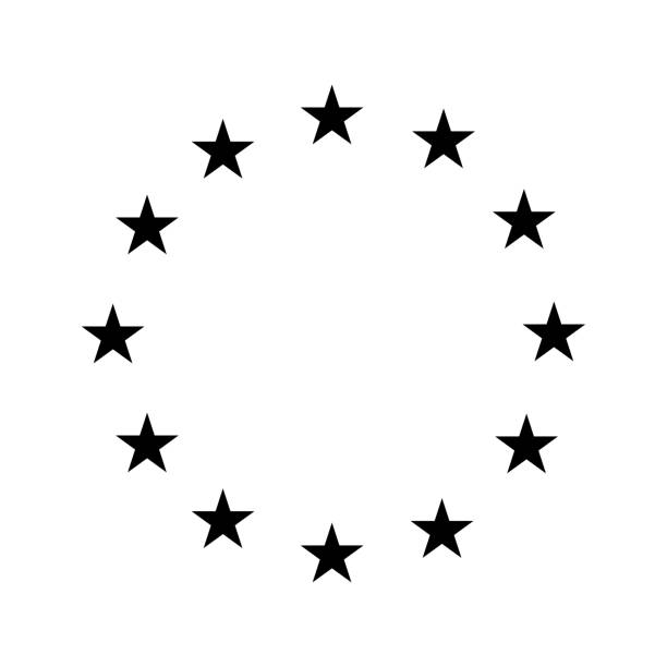 europa-union-vektorstern-symbol. flagge der europäischen union. euro-symbolvektor. - europäische union stock-grafiken, -clipart, -cartoons und -symbole