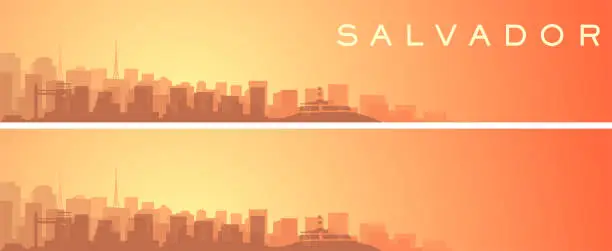 Vector illustration of Salvador Beautiful Skyline Scenery Banner