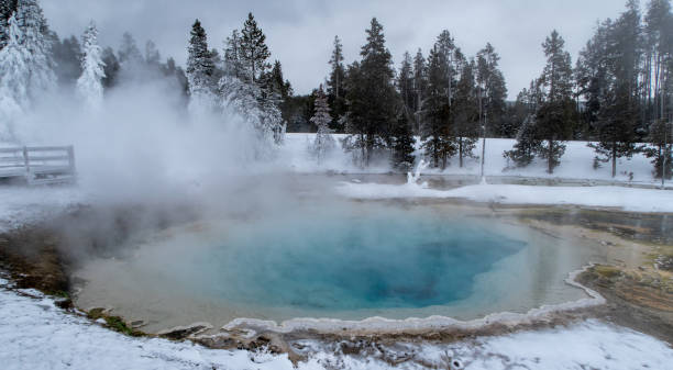 istock Hot Spring in Yellowstone during winter 1199323824