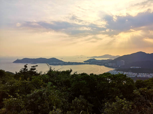 istock Panoramic view at sunset from the Dragon's Back, Hong Kong island 1199328398
