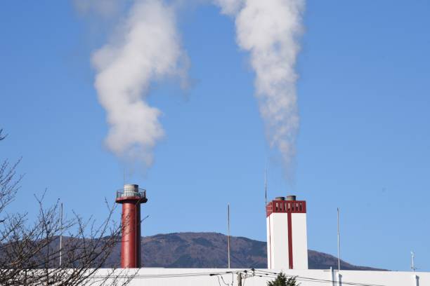 istock The plume rising from the chimney 1199329407