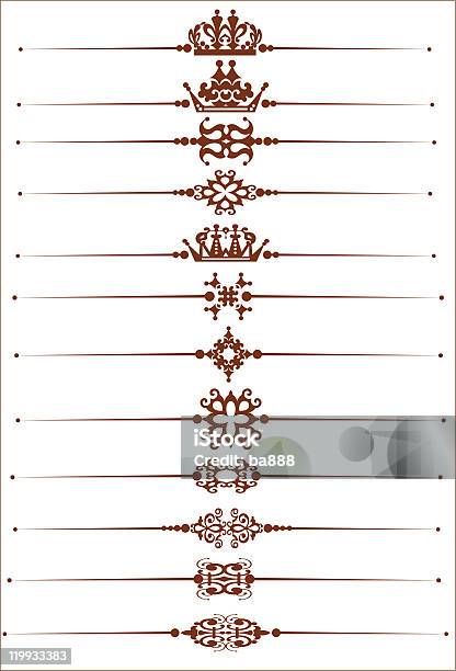 Set Di Elementi Calligrafici Vintage Ornamenti E Divisori - Immagini vettoriali stock e altre immagini di Arredamento