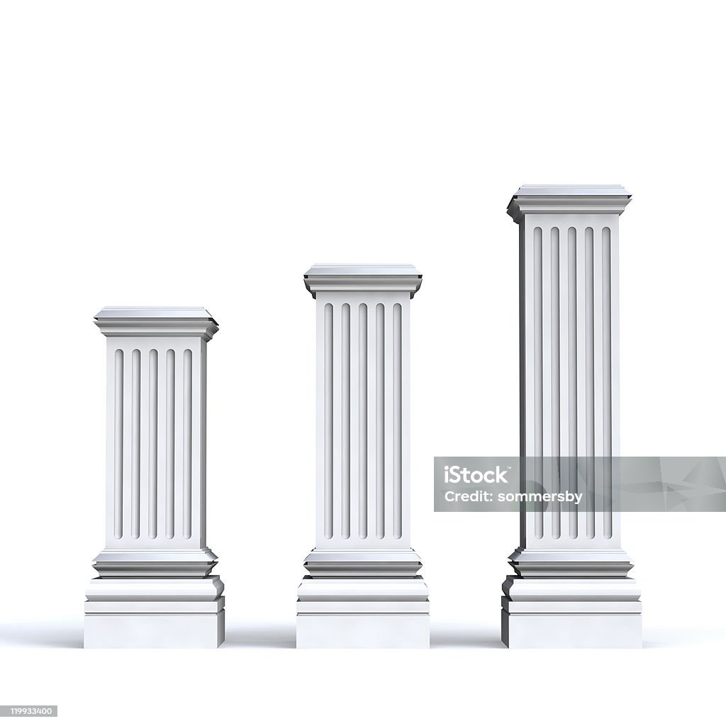 Three pedestals  Construction Platform Stock Photo