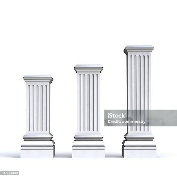 Three Pedestals Stock Photo - Download Image Now - Construction Platform, Above, Abstract