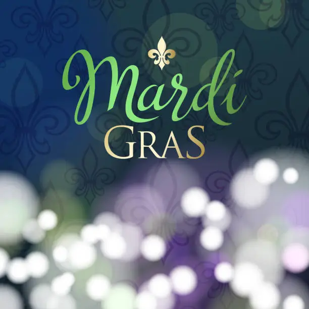 Vector illustration of Mardi Gras Fleur De Lis Background