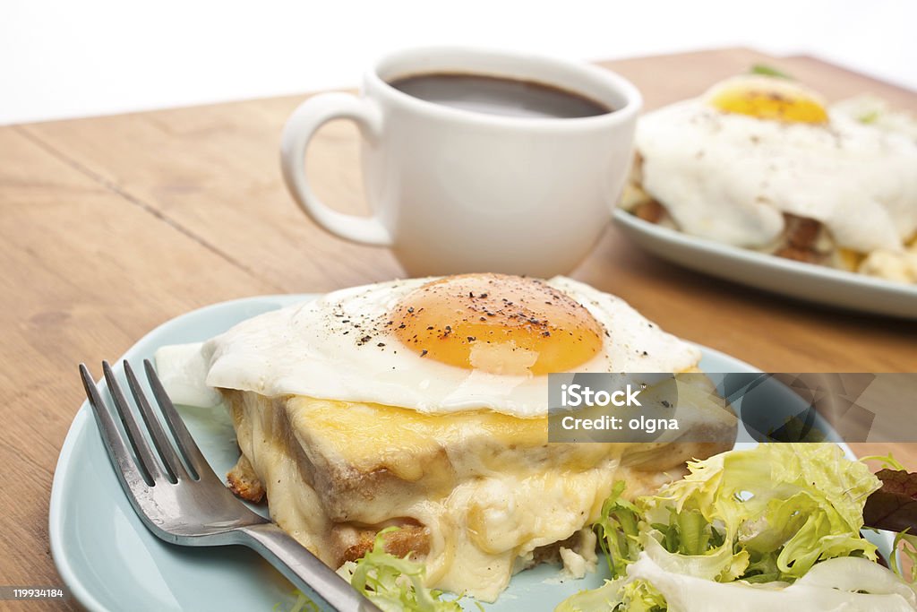 Croque Madame (Ham, Cheese and Egg Sandwich)  Croque Madame Stock Photo