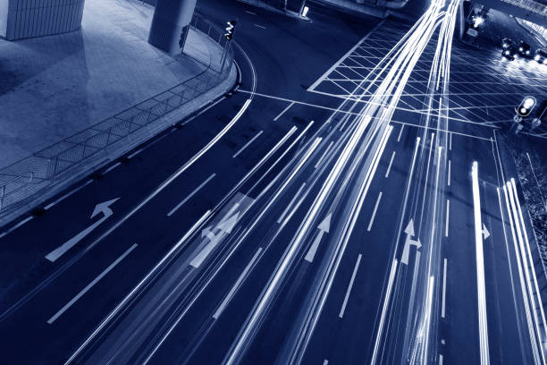 istock Night traffic on road 1199341863