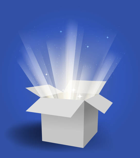 magic box surprising gift blank empty object model mockup surprise illustrations stock illustrations