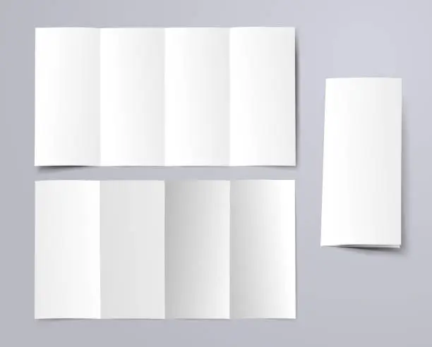 Vector illustration of blank fourfold brochure