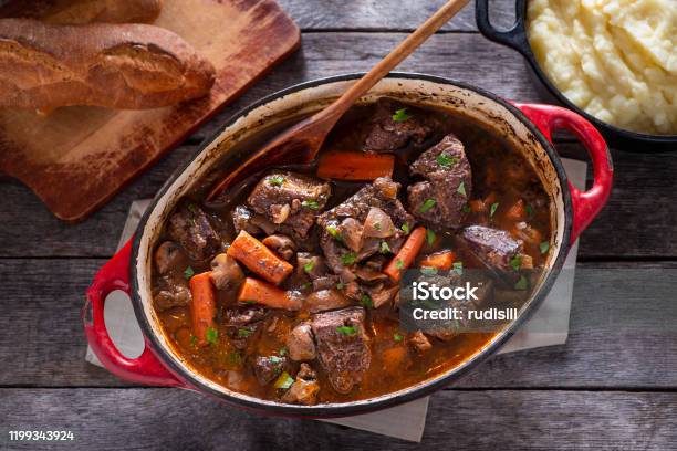 Beef Bourguignon Stock Photo - Download Image Now - Beef Bourguignon, Stew, Meat